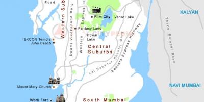 Karta Mumbai turističkih mjesta