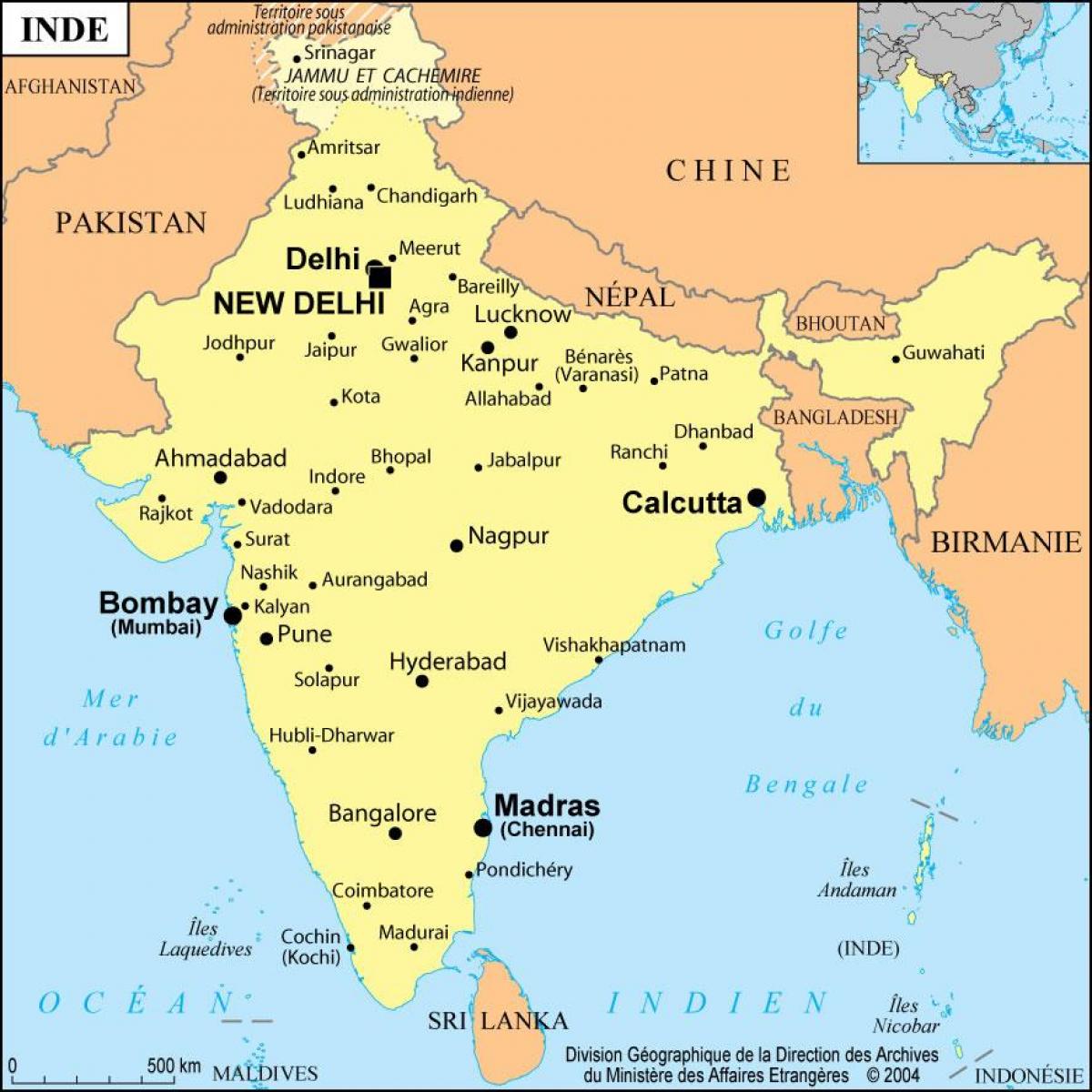 karta Bombay, Indija