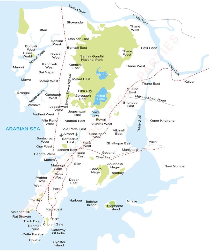 Mumbai predgrađu karti