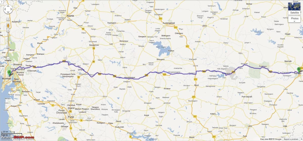 Mumbai nagpur gradske rute na karti