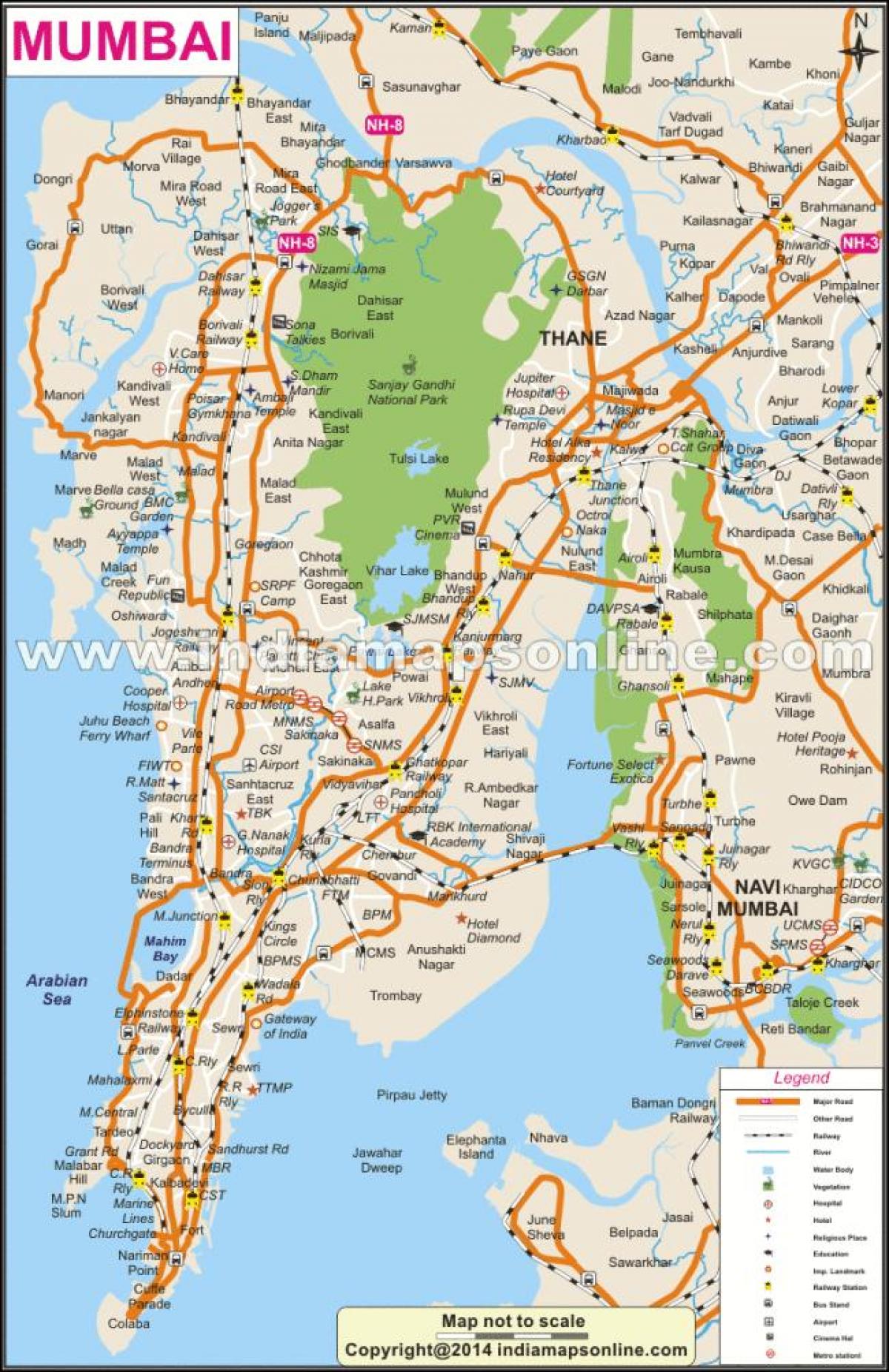 detaljna karta Mumbai