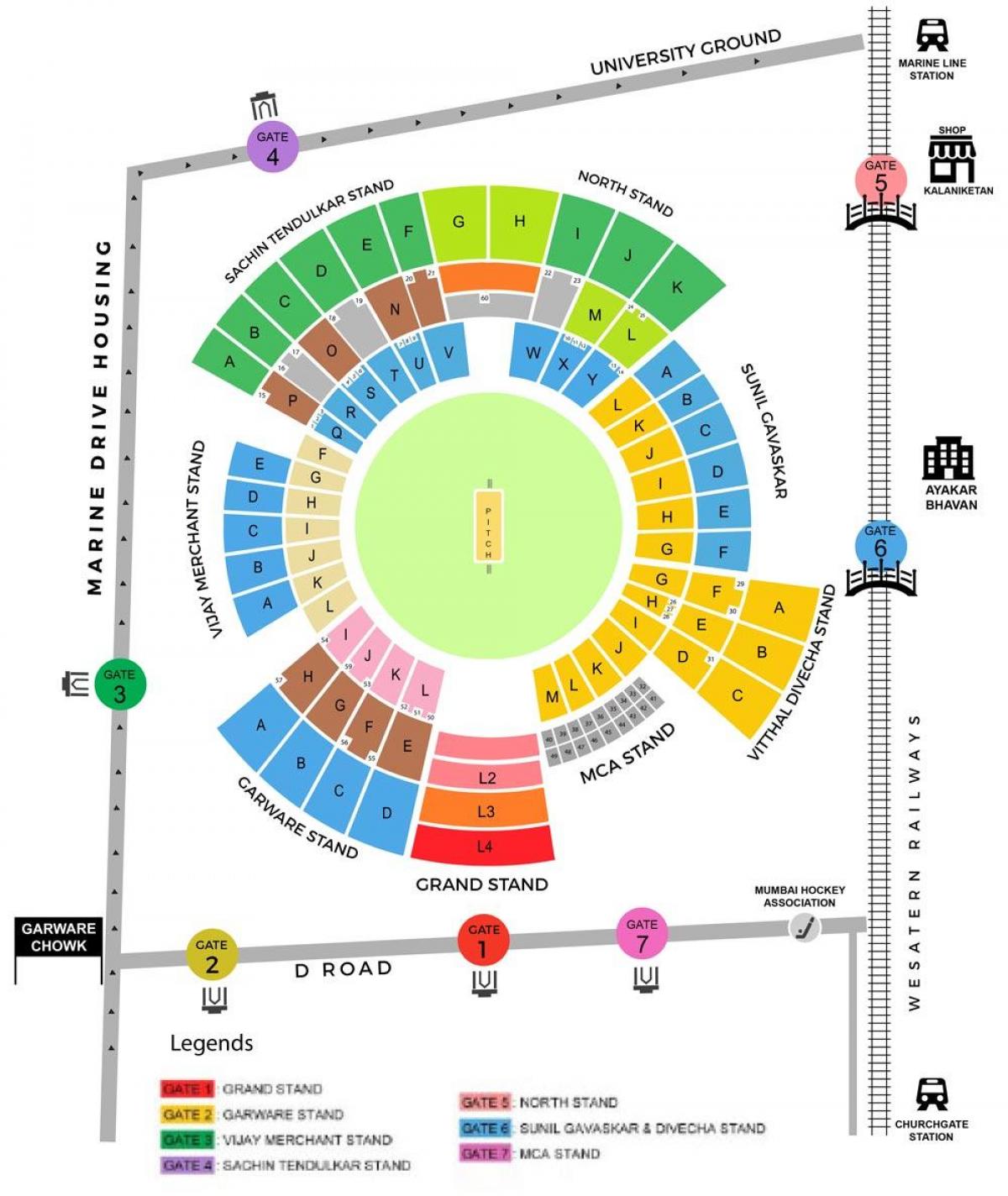 Stadion ванкхед Mumbai na karti