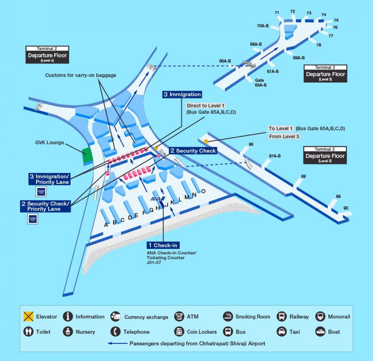 Međunarodna zračna luka chhatrapati Shivaji karti